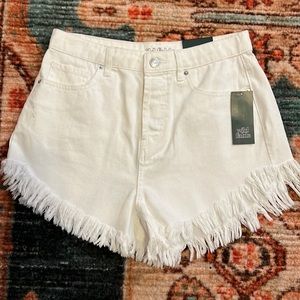 White high-rise shorts
